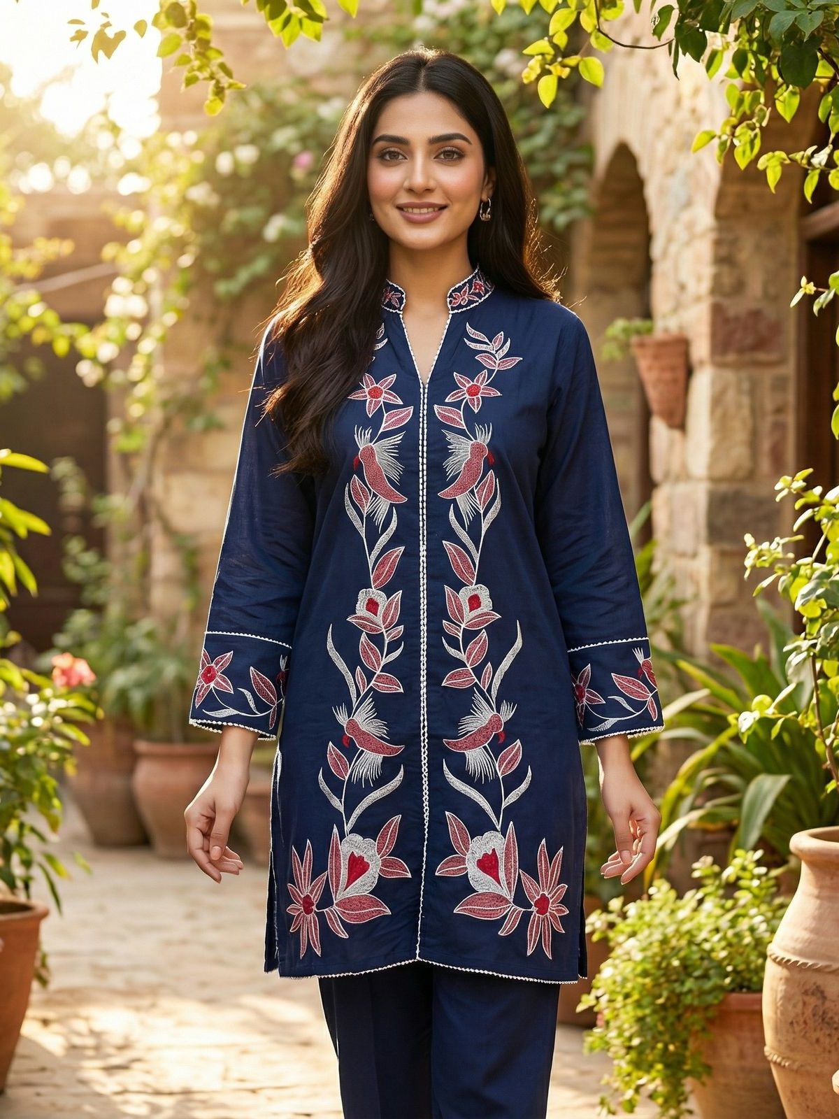 Libas Heavy Rayon Embroidered Kurti Pant Co-Ord Set for Women