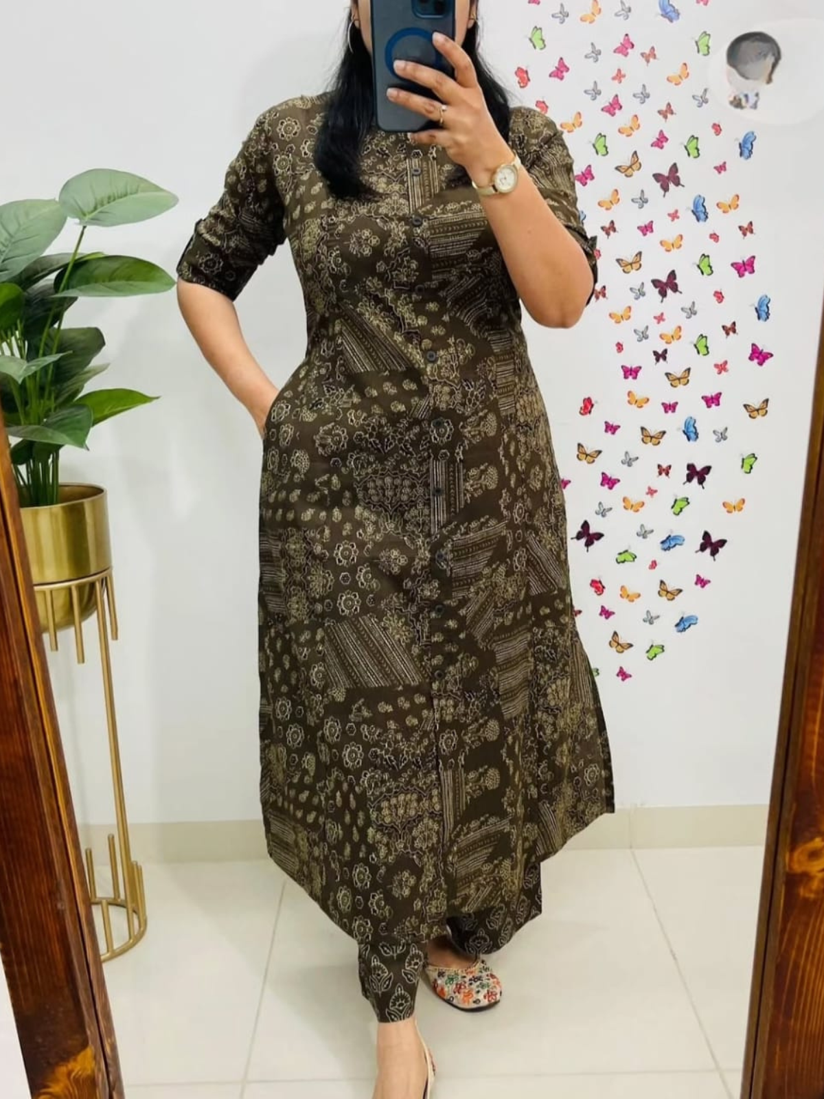 Cotton Blend Digital Print Kurti Pant Co-Ord Set for Women | Casual & Office Wear