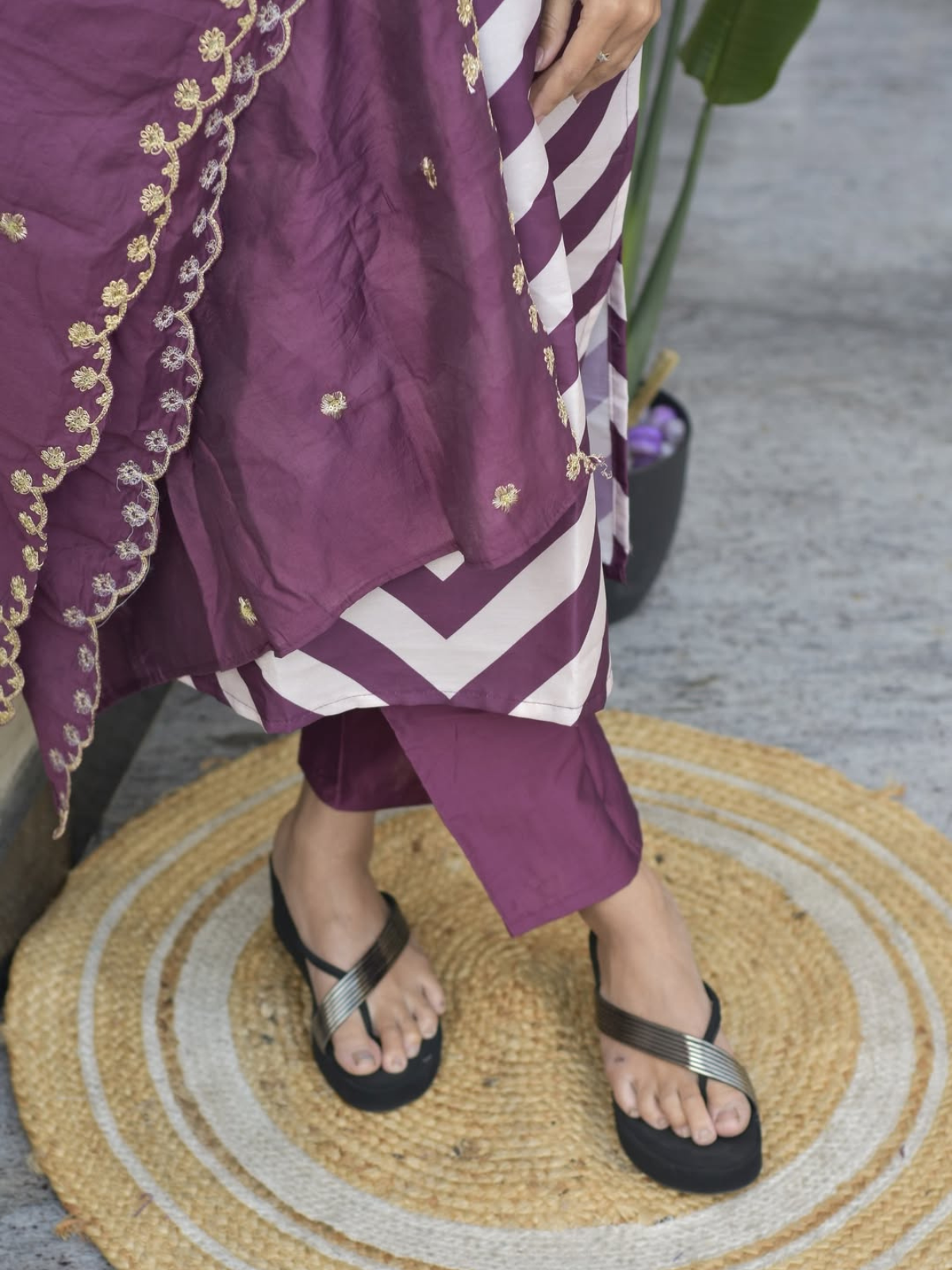 Designer Pure Chanderi Handwork Kurta Pant Dupatta Set for Women – Party Wear