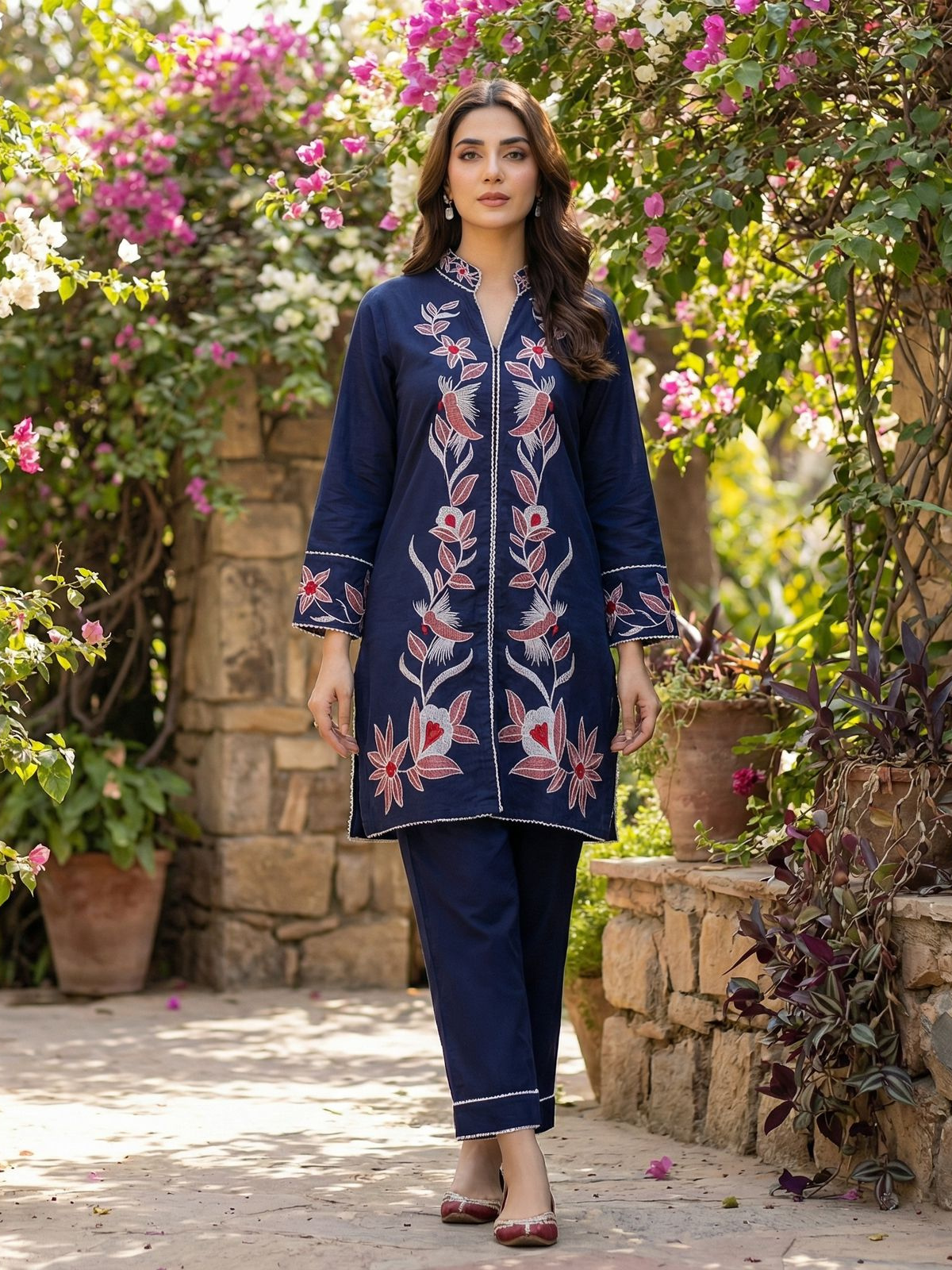 Libas Heavy Rayon Embroidered Kurti Pant Co-Ord Set for Women
